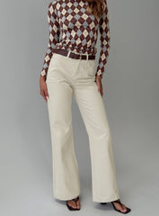 Maple Mid Rise Flare Jeans Ecru