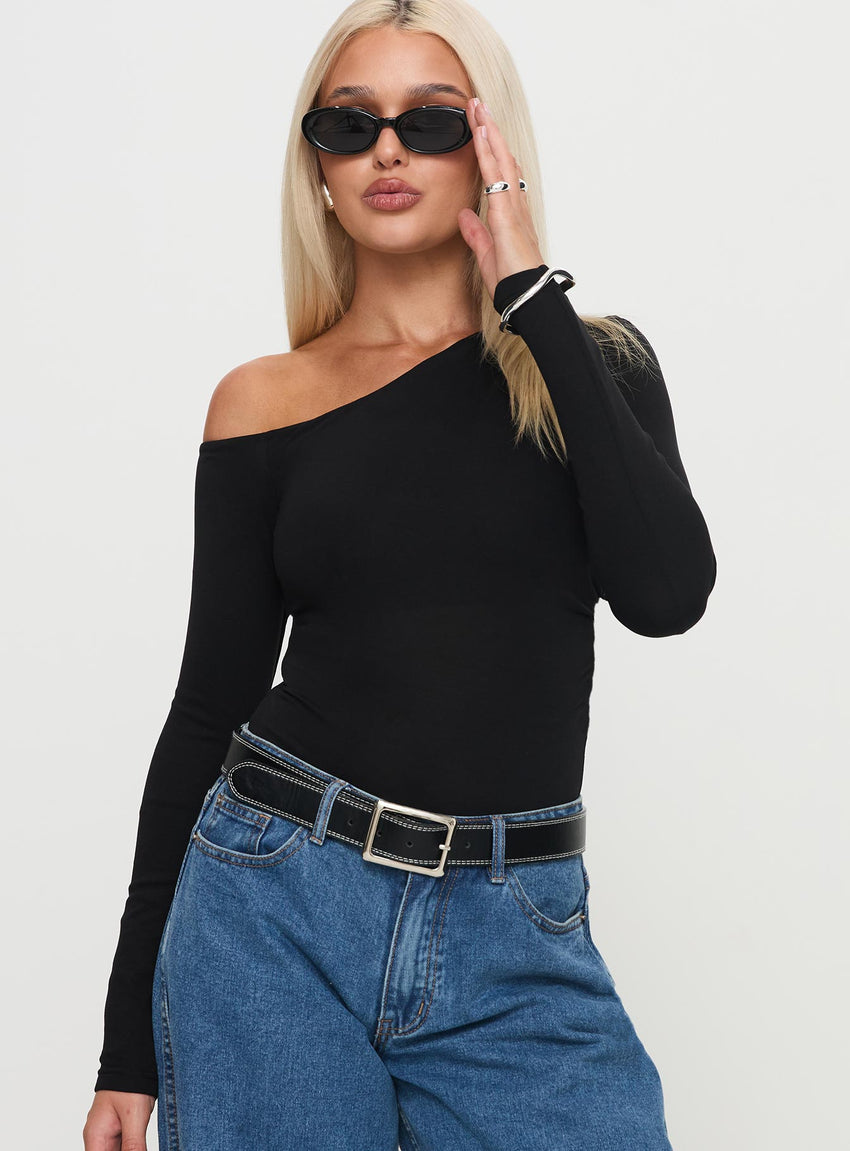 Miyako Long Sleeve Bodysuit Black