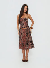 Tipsy Midi Skirt Animal Multi