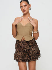 Luned Mini Skirt Leopard Tall