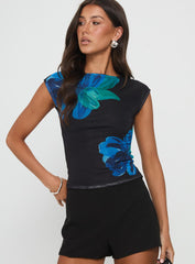 Nova Top Blue Floral