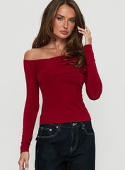 Sedonia Gathered Wrap Top Red