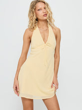 Laraline Halter Mini Dress Lemon
