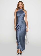 Mordecai Halter Maxi Dress Blue