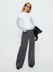 Sarito Low Rise Straight Leg Pants Grey