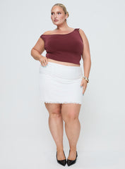 Meredith Ruched Mini Skirt White Curve