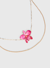 Open Arms Flower Belt Gold / Pink