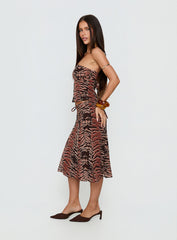 Tipsy Midi Skirt Animal Multi