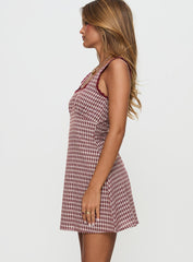 Dasha Mini Dress Red Check Tall