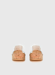 Pale Moonlight Platform Heels Cork / Clear