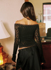 Mochapella Off The Shoulder Top Black