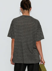Zaydee Oversized Tee Grey / Black Stripe