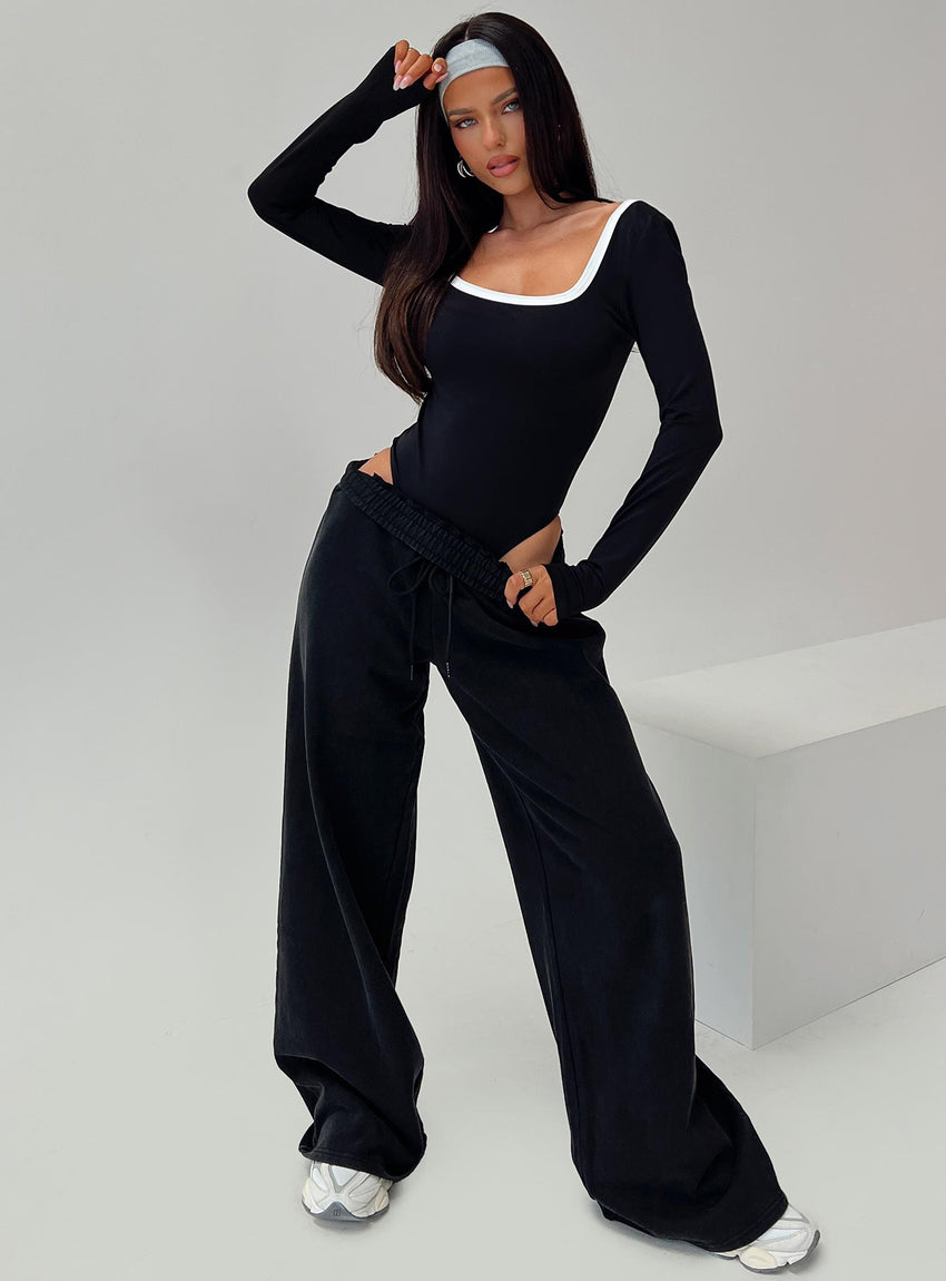 Ender Contrast Trim Bodysuit Black