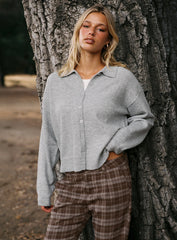Nadyna Collared Cardigan Grey Marle