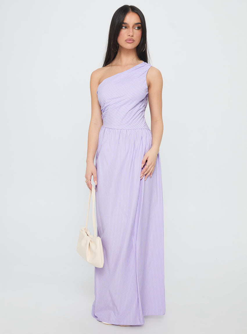 Allicia One Shoulder Maxi Dress Purple