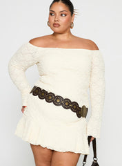 Vancesca Off Shoulder Long Sleeve Mini Dress Curve
