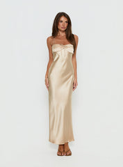 Fireproof Halter Maxi Dress Champagne