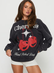 Hand Picked Graphic Jumper Black