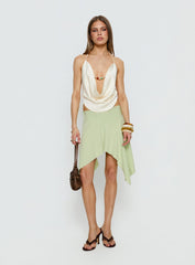 Daelen Waterfall Midi Skirt Mint