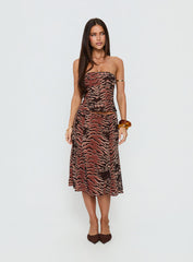Tipsy Midi Skirt Animal Multi