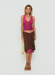 Lihat Sleeveless Contrast Top Pink / Purple