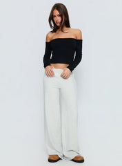 Ellaina Off Shoulder Long Sleeve Top Black
