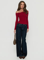 Sedonia Gathered Wrap Top Red