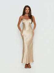 Fireproof Halter Maxi Dress Champagne