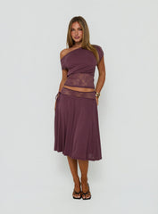 Marienna One Shoulder Lace Top Plum