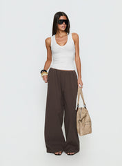 Lunea Concealed Waistband Pants Brown