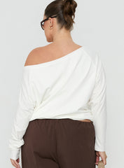 Icon Baby Off Shoulder Long Sleeve Top White Curve