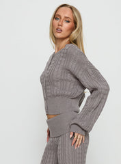 Baleigh Cable Knit Cardigan Grey