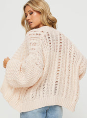 Abner Cable Cardigan Beige
