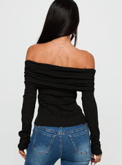 Victorea Off Shoulder Top Black