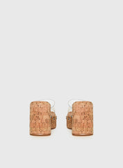 Pale Moonlight Platform Heels Cork / Clear